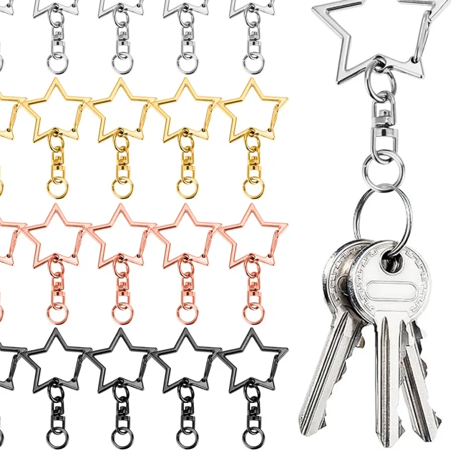 Authentic Celestial Star Keychain Talisman - Lobster Claw Clasp & Hanging Buckle for Crafting Blessings