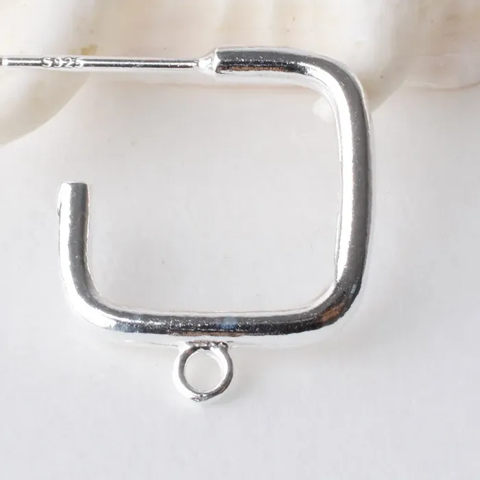 Authentic Solid 925 Sterling Silver Earring Findings Eearwire Hook with Pin for Earring Jewelry，DIY silver findings/components