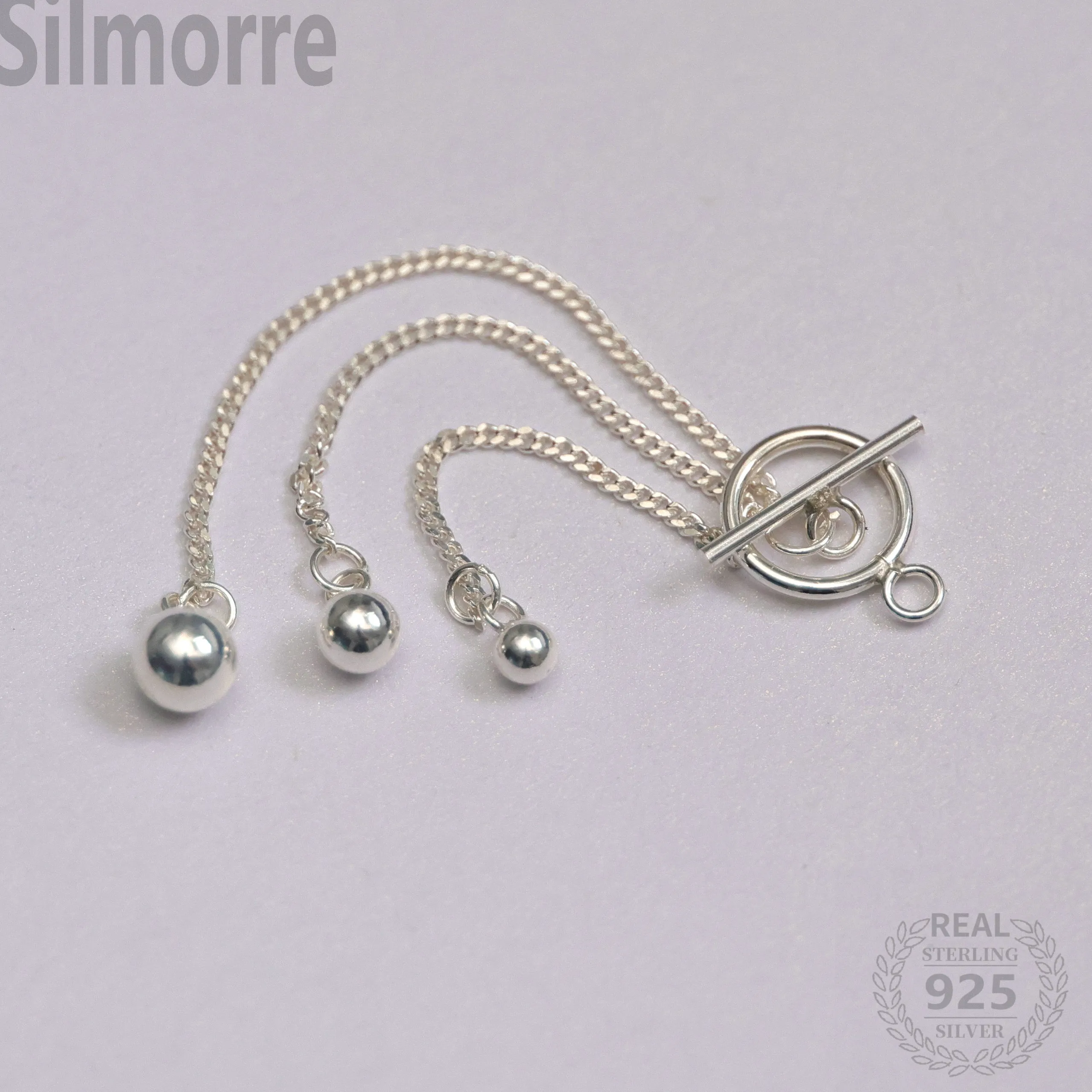 Authentic 1SET 925 Sterling Silver OT Hook Connector for DIY Fine Jewelry Finding ZD0047