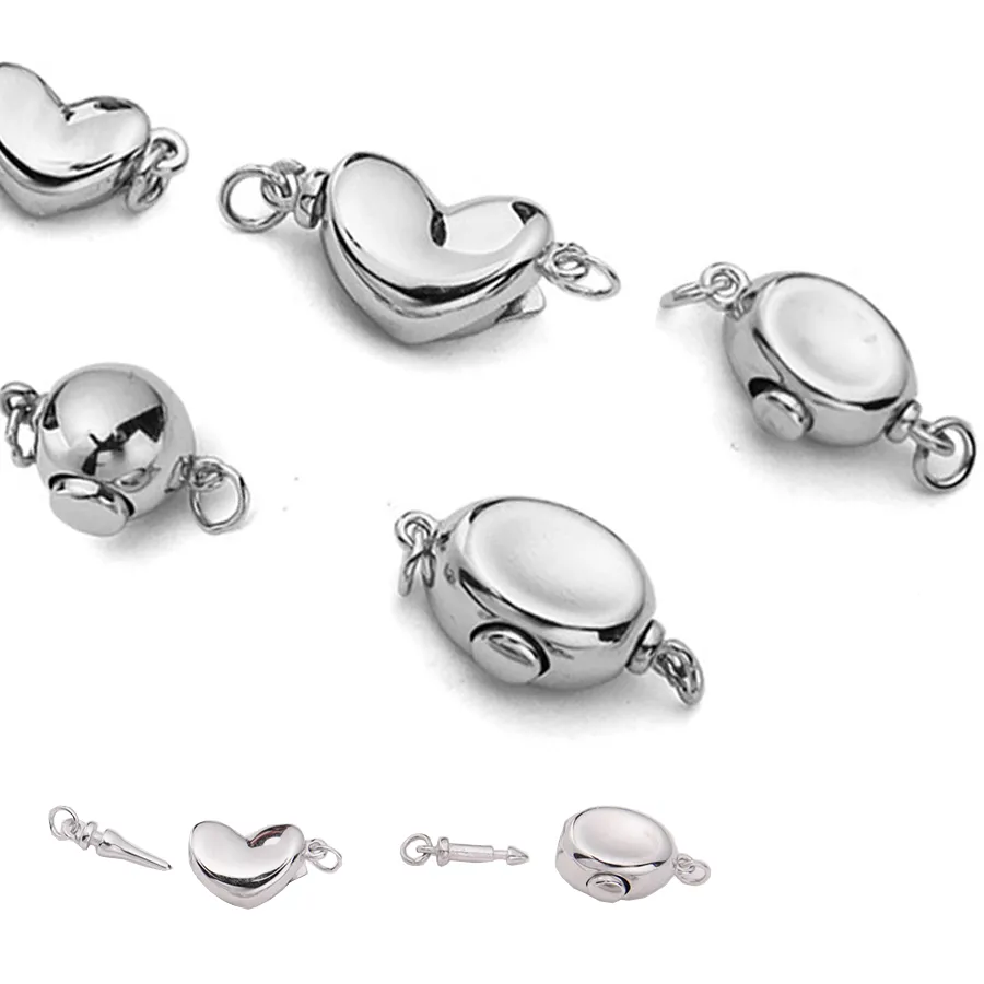 Authentic 2Pcs 925 Sterling silver Boat Shaped Ingot Buckle Connector Clasps For DIY Bracelet Necklace Jewelry Making Supplies Findings