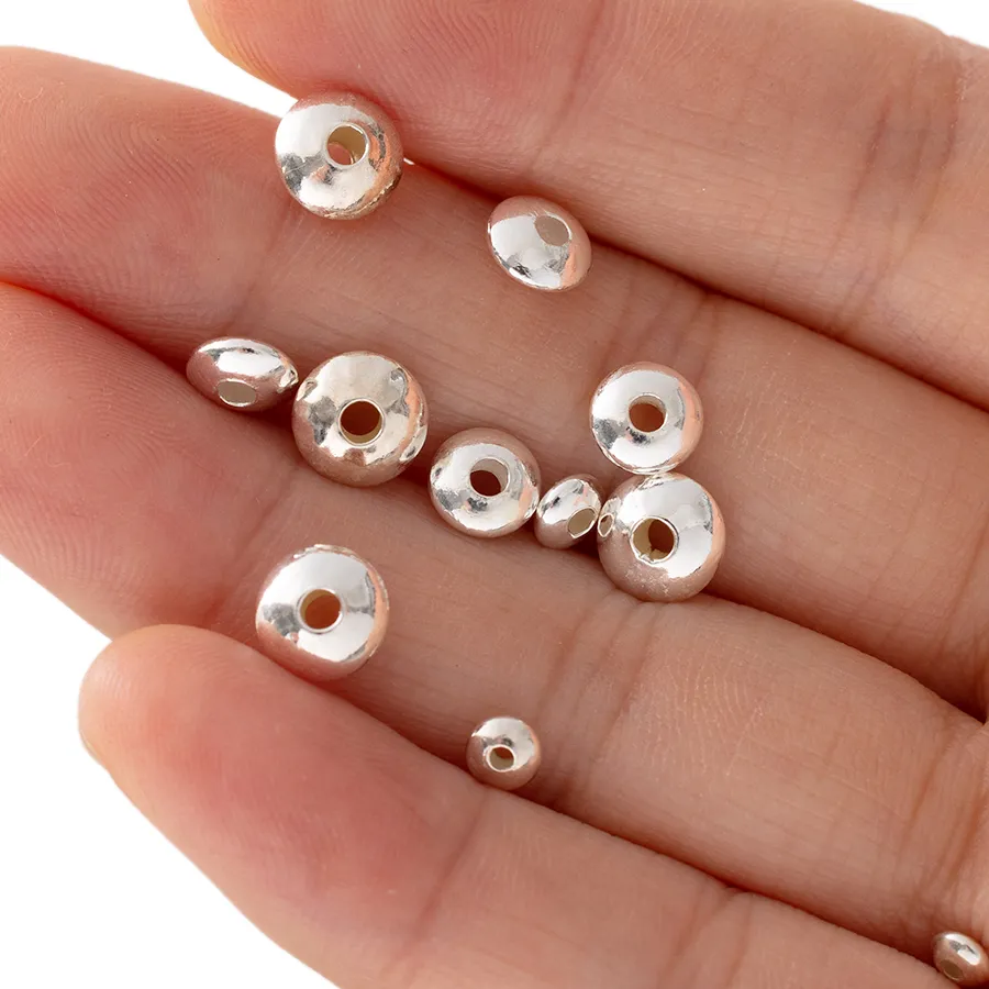 Authentic Celestial Silver Disc Orbs - Sacred Geometry Spacers for Manifestation Jewelry
