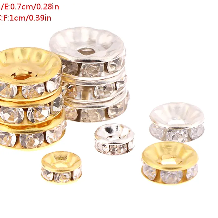 Authentic 100pcs 5/7/10mm Rondelle Disc 316 Crystal Spacer Beads With Rhinestone For Jewelry Making DIY Bracelet