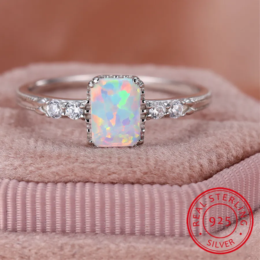 Authentic Luminous Moonfire Opal Ring - Sacred 925 Sterling Silver Lunar Talisman
