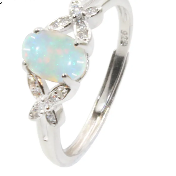 Authentic CoLife Jewelry 100% Natural Opal Ring for Woman 0.3ct 0.4ct 0.6ct Australia Opal Silver Ring Solid 925 Silver Opal Jewelry