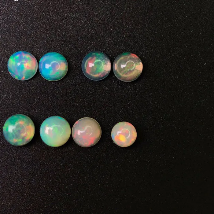 Authentic VANTJ Natural ethiopian colorful opal 1PC oval top quality natural precious loose gemstones for silver gold Diy jewelry