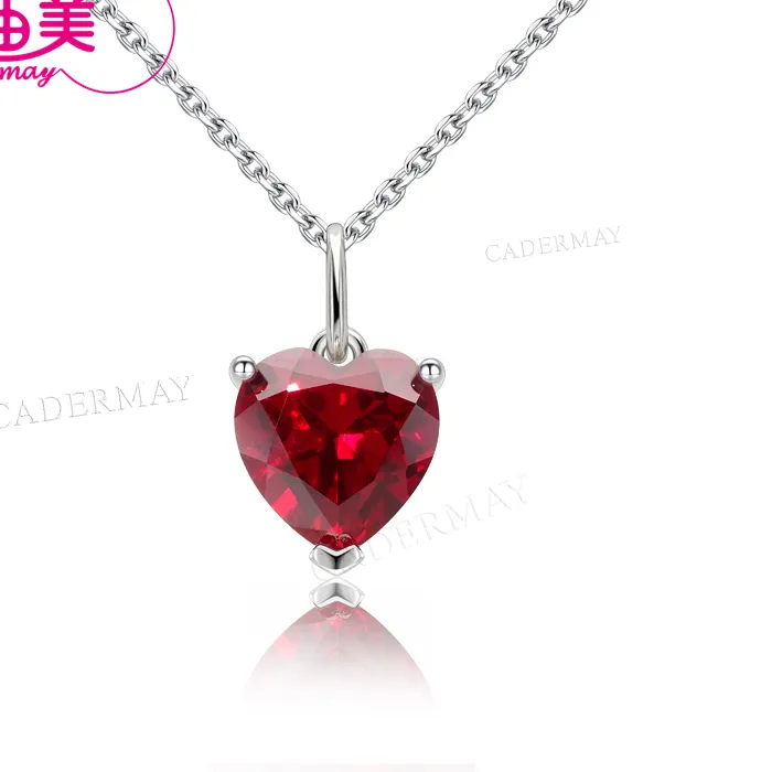 Authentic Enchanted Heart of the Cornflower: Lab‑Grown Sapphire Ruby Necklace