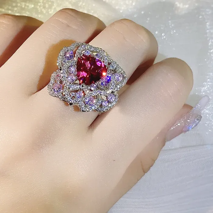 Authentic The Crimson Blossom Ring of Eternal Devotion