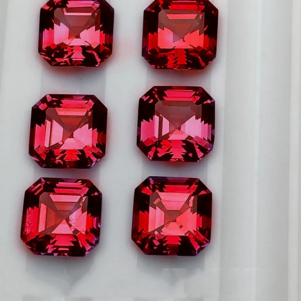 Authentic The Crimson Flame: Asscher-Cut Ruby Essence