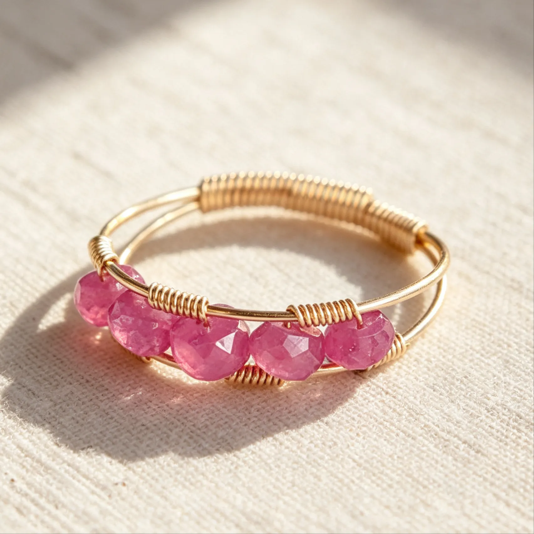 Authentic 14K Gold Filled/925 Silver Ruby Stacking Ring Dainty Simple Ring Luxury Personalized Tarnish Resistant Jewelry for Women