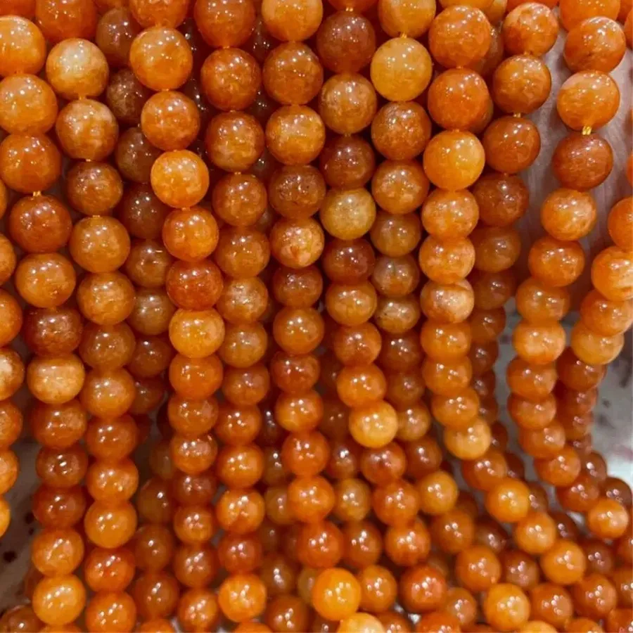 Authentic Optimizing Orange Moonlight Sunstone DIY Jewelry Accessories 6mm 8mm10mm Natural Color Emerald Loose Beads
