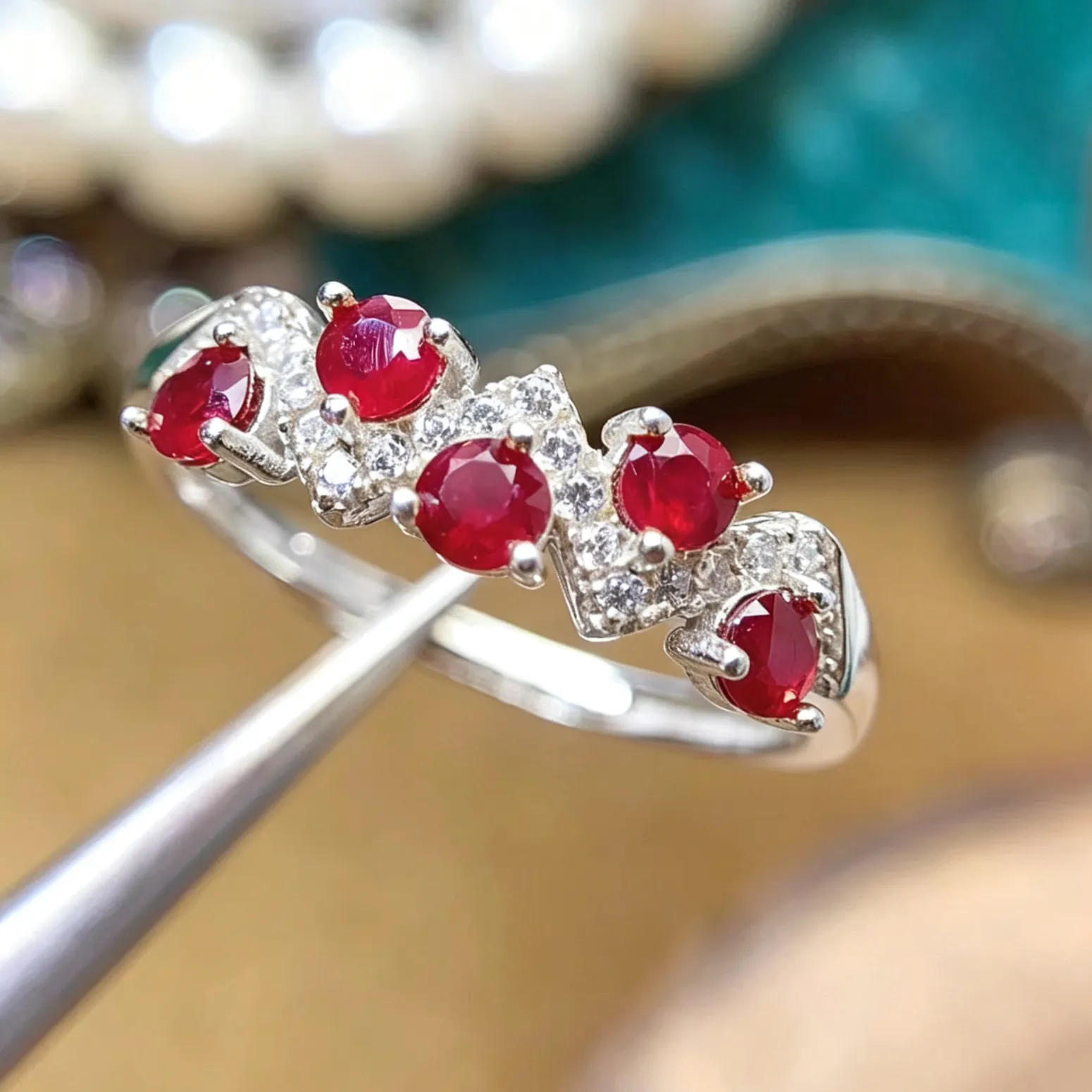 Authentic Certified Natural Ruby 3mm Round Gemstone Ring 925 Silver Solid Setting Micro Pave Halo Fine Jewelry for Daily Wear