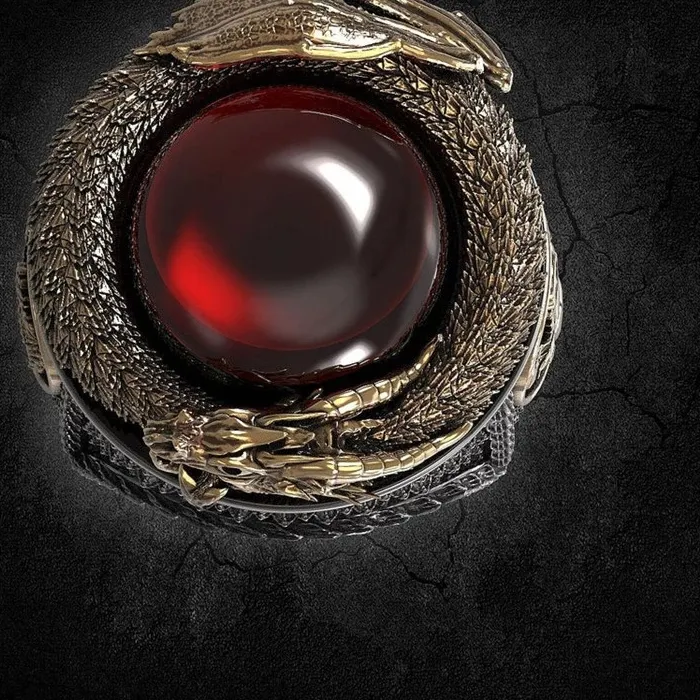 Authentic Dragon's Eye Ruby Ring Crimson Crystal Talisman Of Fierce Protection