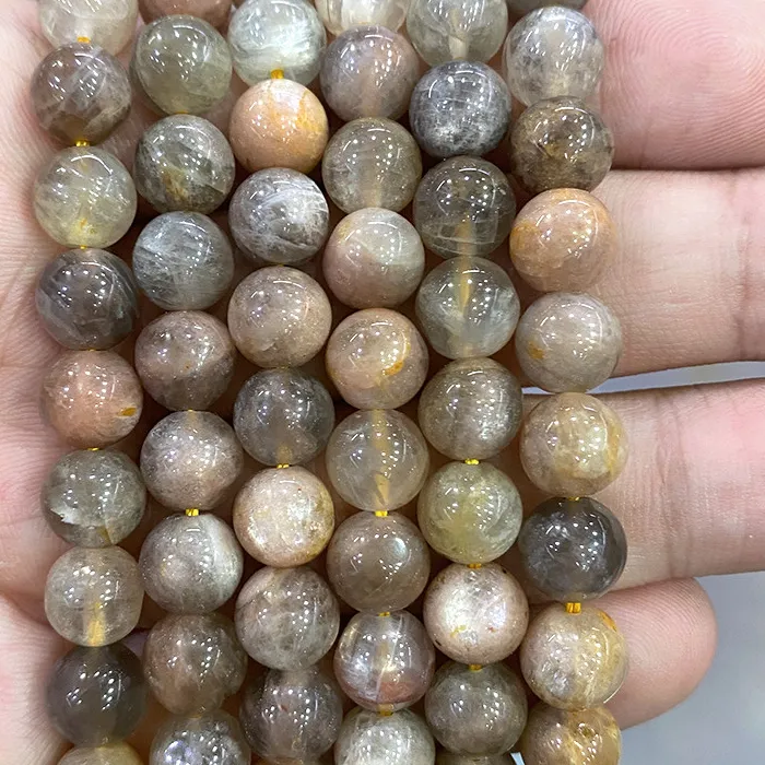 Authentic Natural Stone Black SunStone Loose Beads Loose Spacer Beads For Jewelry Making DIY Bracelet Necklace 15'' Strands 4/6/8/10/12mm