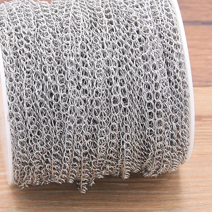 Authentic 5 Meters/Lot 3 Size Stainless Steel Polishing Necklace Tail Chains For DIY Jewelry Findings Making Materials Handmade Supplies