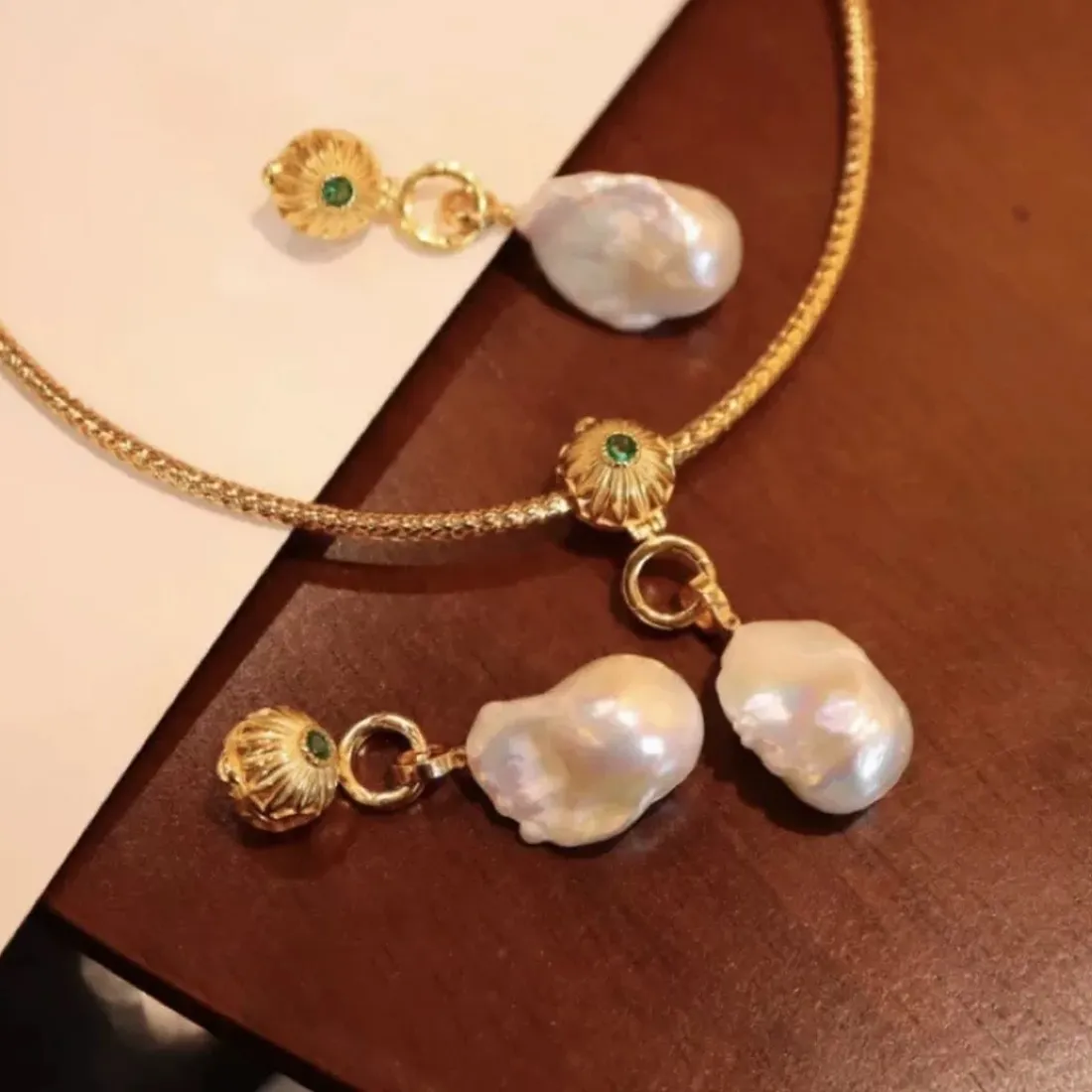 Authentic Retro 22-28mm Big Block Collar Natural Freshwater Irregular Pearl Luxury Pendant Exquisite Clavicle Chain Fashion Jewelry