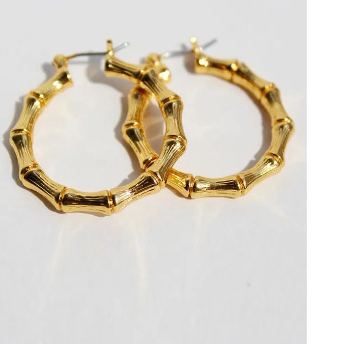 Authentic Golden Bamboo Harmony: Earrings for the Modern Goddess