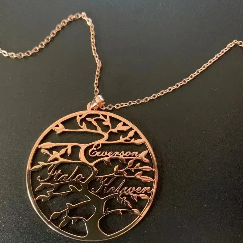 Authentic Customized Name Necklaces Life Tree Of Family Custom Name Necklace Letter Pendant Name Necklace Family Gifts