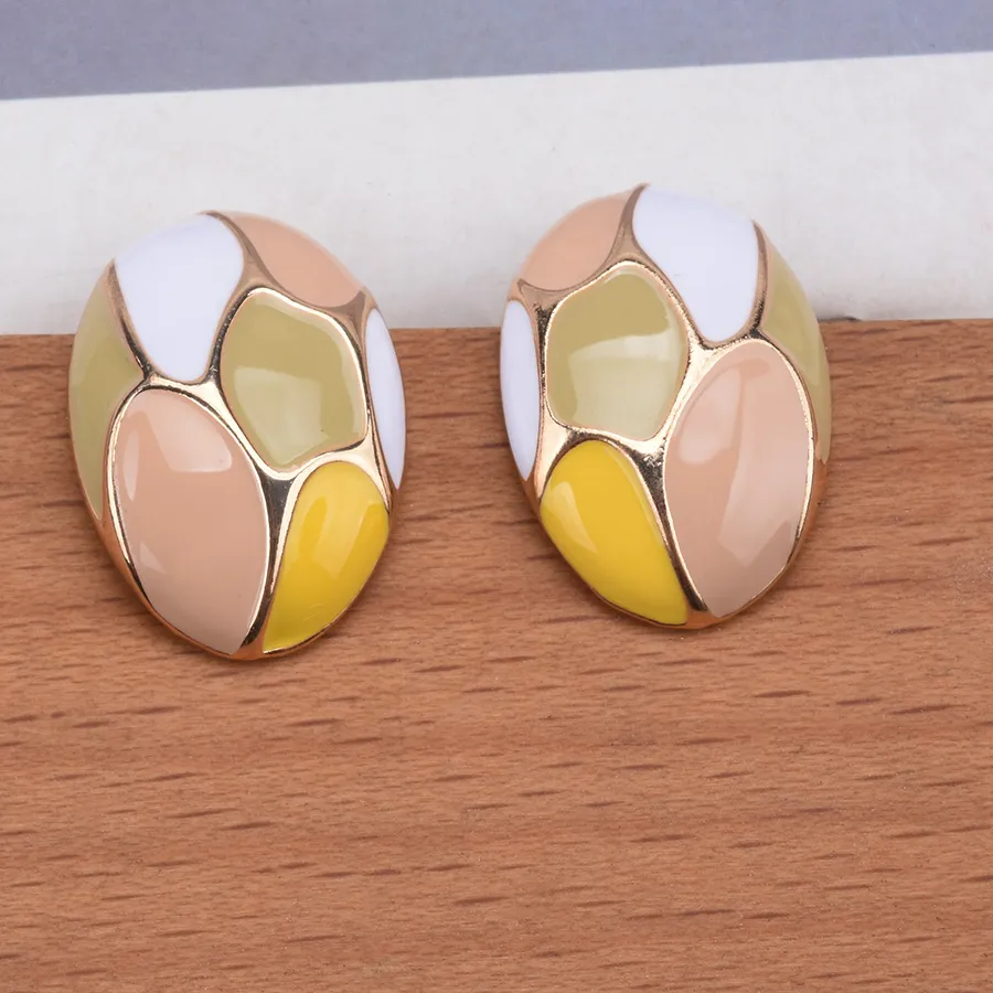 Authentic Vessels of the Horizon: Enamel Drip Oval Talismanic Earrings