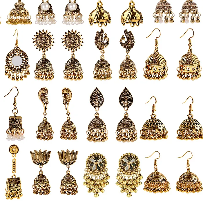 Authentic Gilded Echoes of Ancient Ceremony Golden Bell Earrings