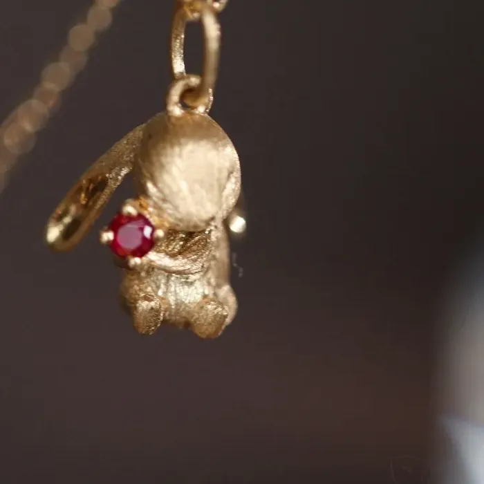 Authentic In Rabbit Jewelry Sets Exquisite Fun Matte Ancient Gold Craft Earrings Ring Necklace To Girlfriend