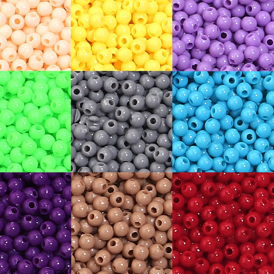 Authentic 2000pcs/lot 3mm Acrylic Beads Mini Round Color Spacer Seed Bead for Making Jewelry Bracelet Necklace DIY Handcraft Accessories