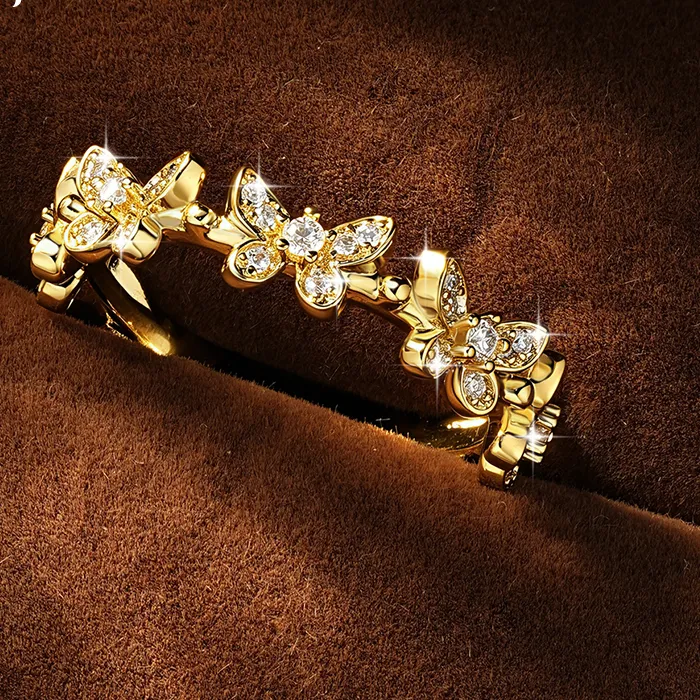 Authentic The Butterfly's Dance: A Moissanite Ring of Grace and Enchantment