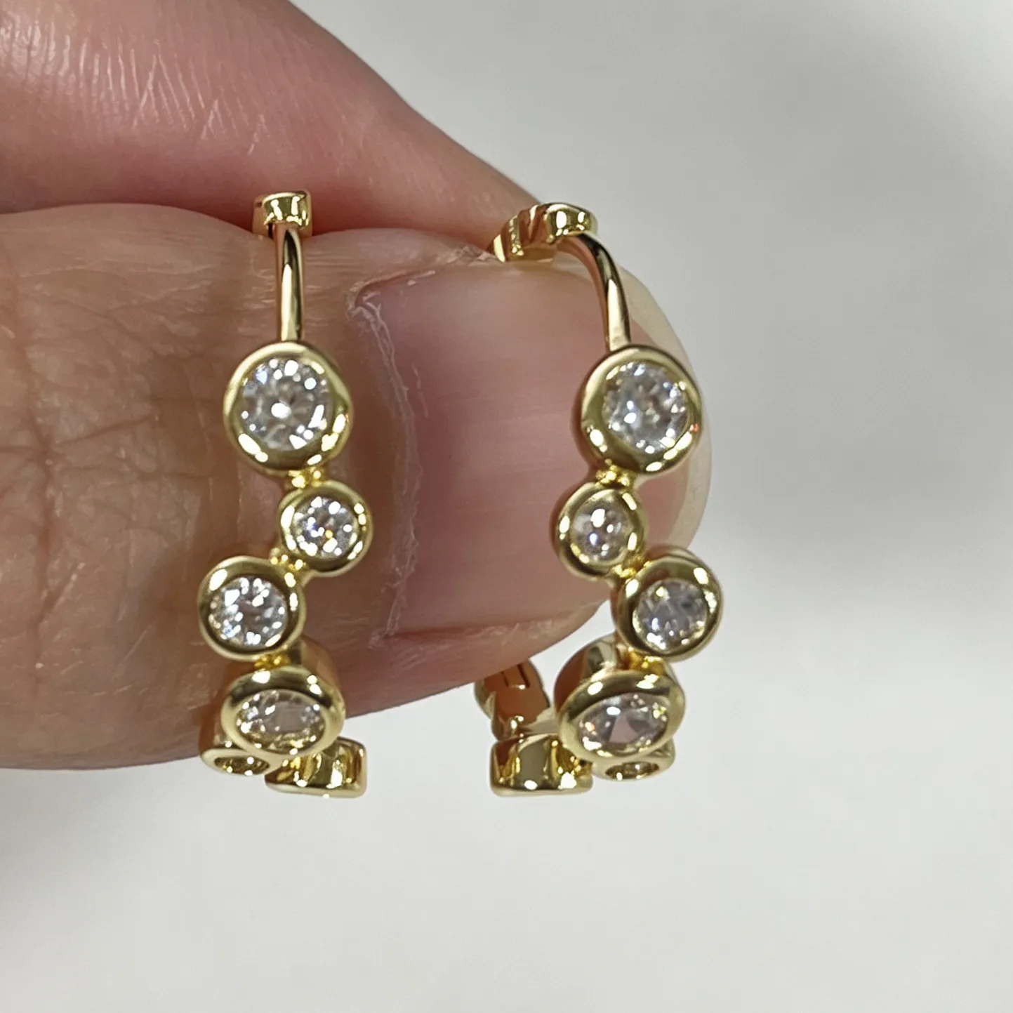 Authentic Radiant Lumerian Bubble Hoops in 14K Gold
