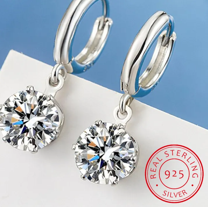 Authentic Mystic Moonstone Moissanite Hoop Earrings - Celestial Protection and Love
