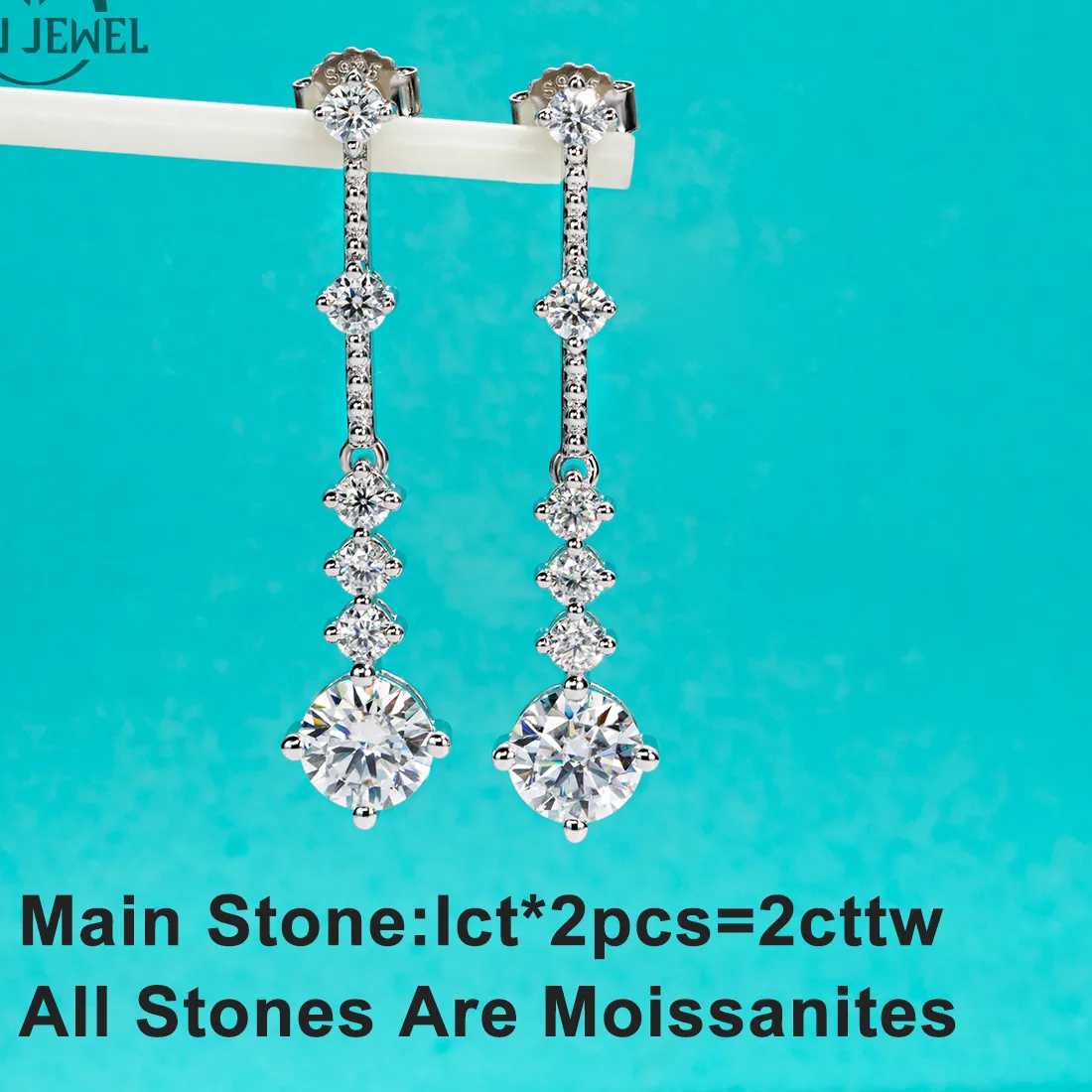 Authentic Starlight Cascades: 2.8cttw Moissanite Sterling Silver Drop Earrings