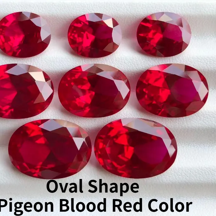 Authentic ABCTop Lab Grown Ruby Oval Shape Pigeon Blood Red Color Selectable Certificate Charms Gemstone DIY Advanced Jewelry Materials