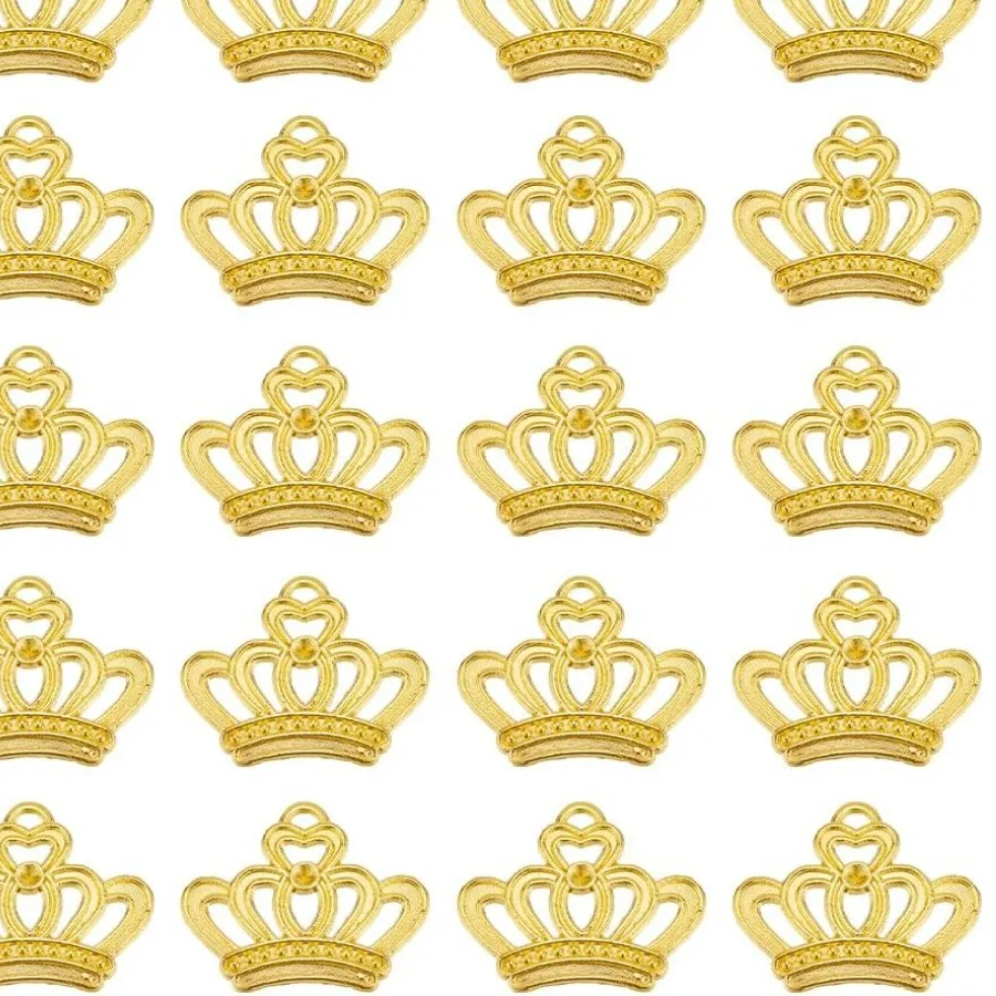 Authentic Crown of Ages: 60‑Piece Golden Tiara Charm Set – Enchanted Mini Crowns for Spiritual Ascension