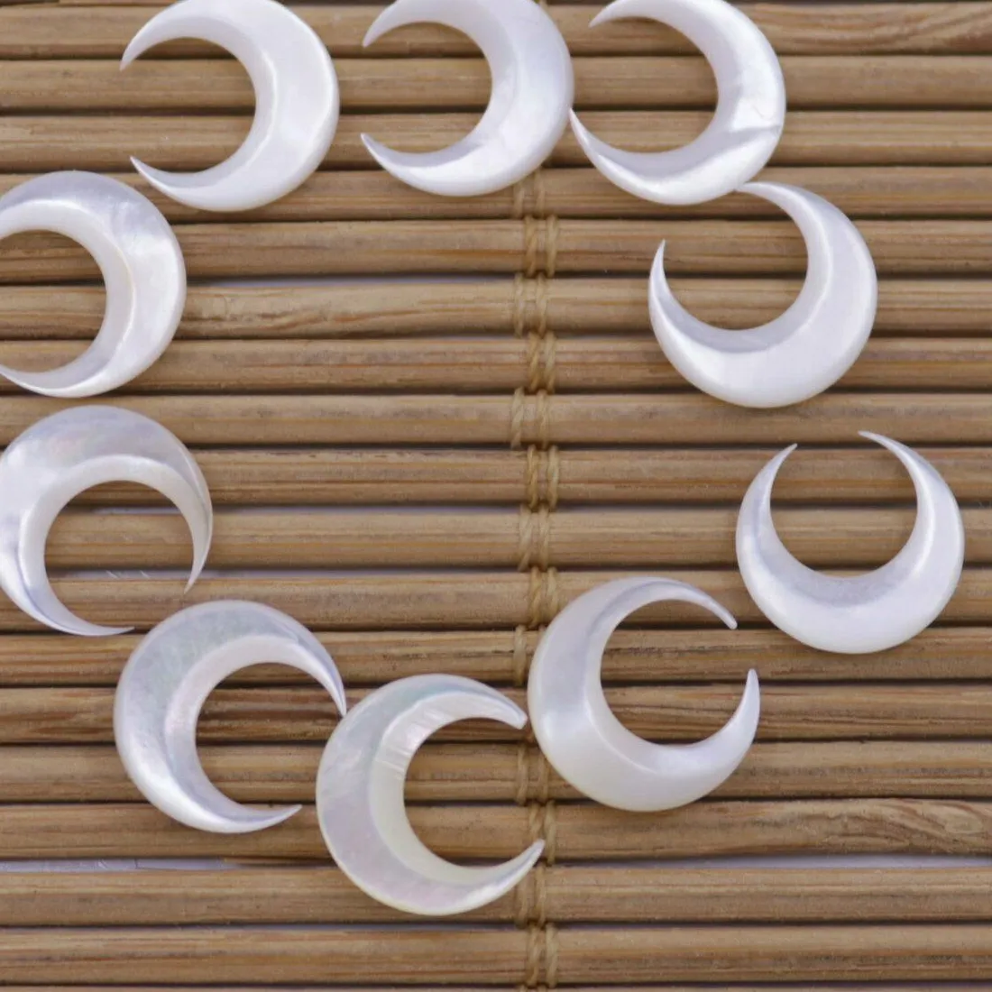 Authentic Celestial Crescent Mother of Pearl Talismans