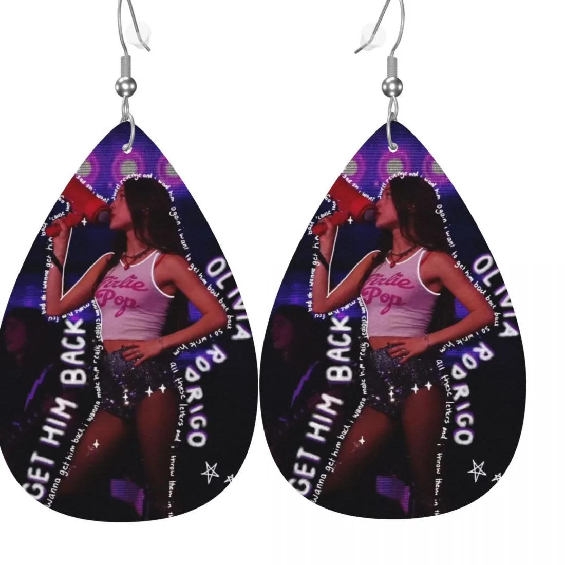 Authentic Custom O-Olivia Singer R-Rodrigo PVC Leather Earrings Dangle Earrings Jewelry For Women For Wife Mother Gift