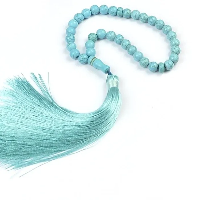Authentic N0PE Muslim Rosary Bracelet 33/99 Turquoise Beaded Islamic Strings Bracelets for Women Unisex Gift Fashion Religious Jewelry