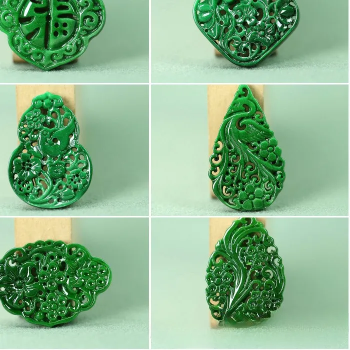 Authentic Verdant Fortune - Natural Green Emerald Hollow Talisman Pair