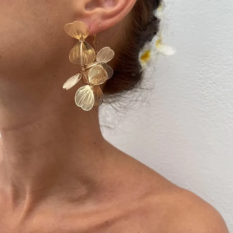 Authentic Gilded Blossom Tassel Earrings