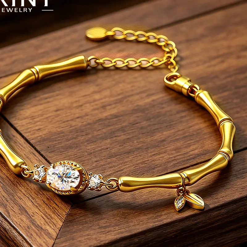 Authentic The Verdant Resilience Bamboo Moissanite Golden Talisman