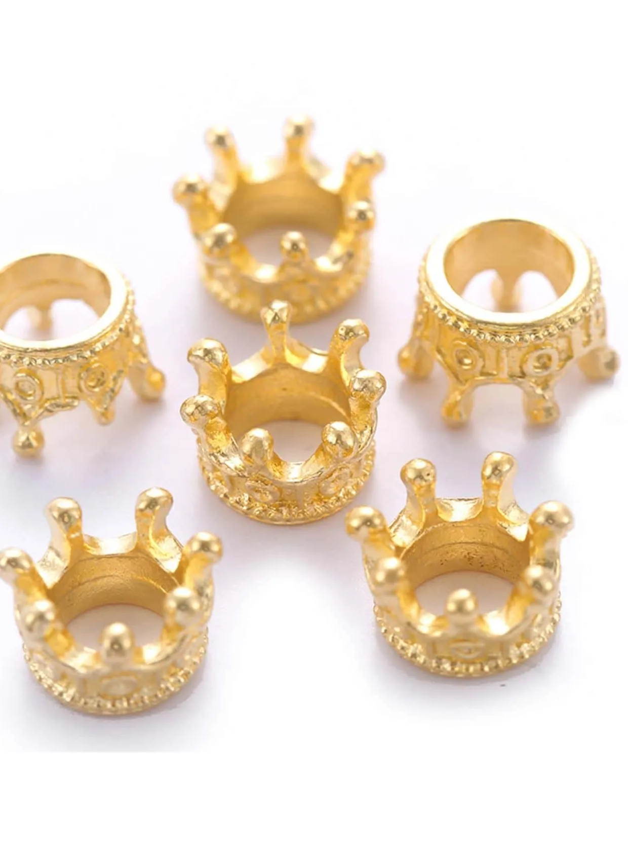 Authentic Regal Sovereignty Crown Bead Caps - Sacred Golden Vessels for Talismanic Creation