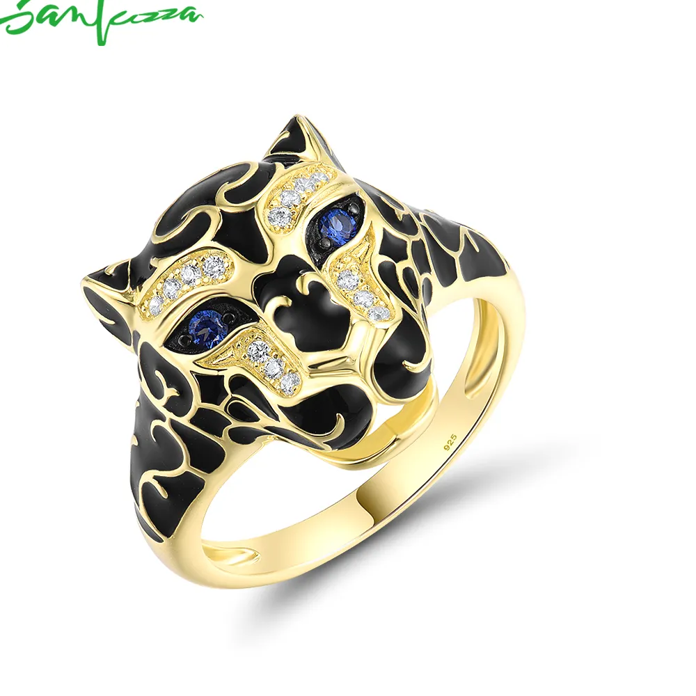 Authentic Enchanted Safari Guardian Ring - Black Leopard Spirit & Vivid Green Spinel Talisman