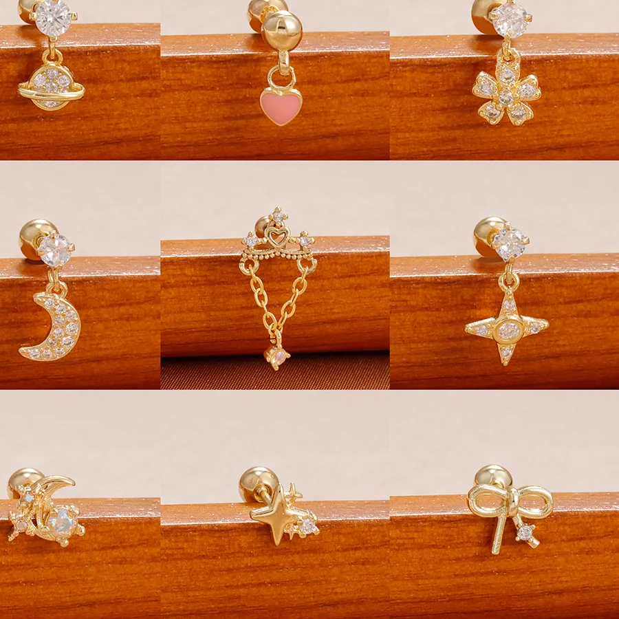 Authentic Celestial Bows and Starlit Whispers: The Ethereal Ear Stud Collection