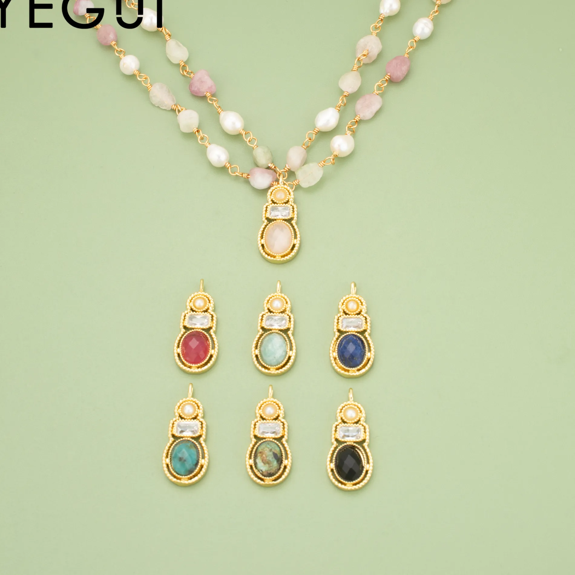 Authentic YEGUI,1pcs/lot,MI09,jewelry accessories,18k gold plated,,natural stone,jewelry making findings,hand made,diy pendants