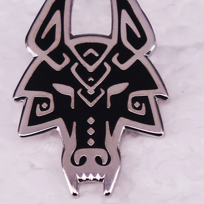Authentic Nordic Mythology Dark Wolf Hard Enamel Pin Norse Viking Fenrir Wolf Badge Brooches Fashion Jewelry Gift
