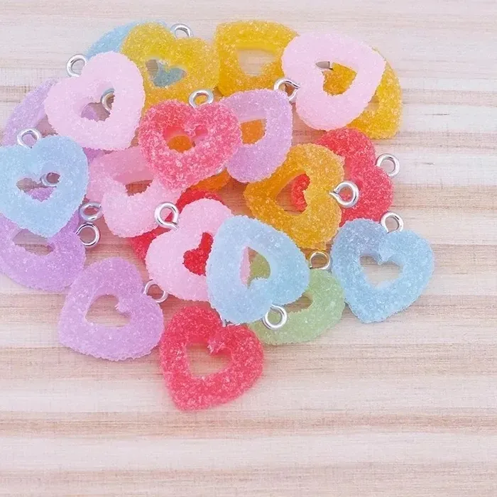 Authentic Heart‑Whisper Resin Charms – 10 Enchanted Kawaii Tokens of Love