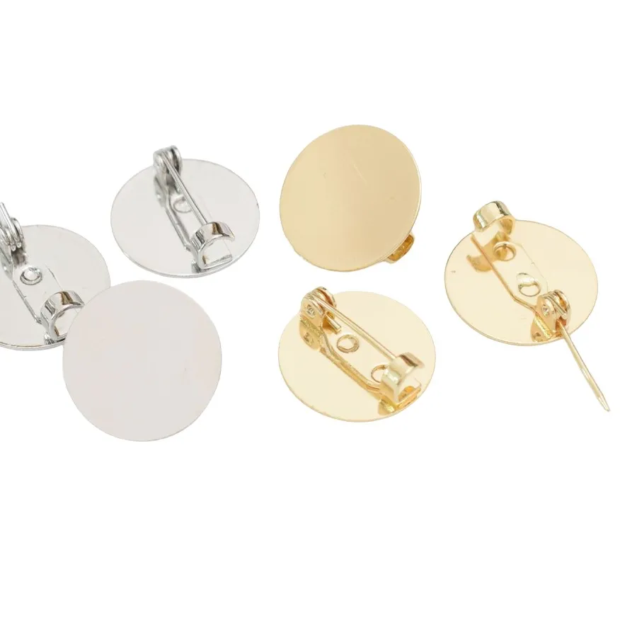 Authentic Mystical Circles of Protection: 5Pcs Gold Circle Plate Brooch Base Blanks