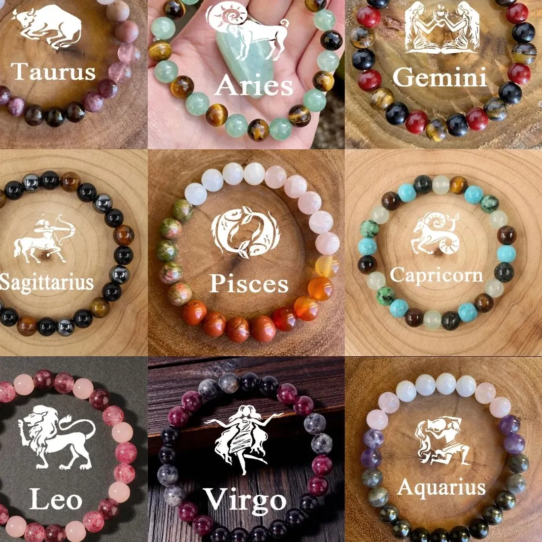 Authentic Celestial Wheel Beaded Zodiac Talisman