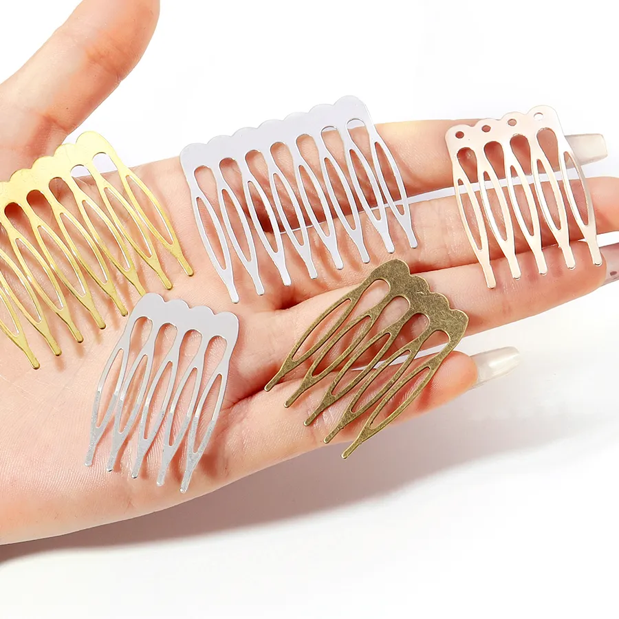 Authentic 10pcs 5 8 10 Teeth Metal Hair Comb For Clip Women Girl Bridal Ornament Jewelry Decorative Accessories Wedding Accessorie