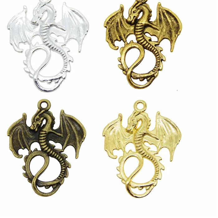 Authentic GraceAngie 24pcs Mixed Vintage style Dragon Pendant Jewelry Finding Charm Necklace Accessories 30*27*2mm Hot 37994