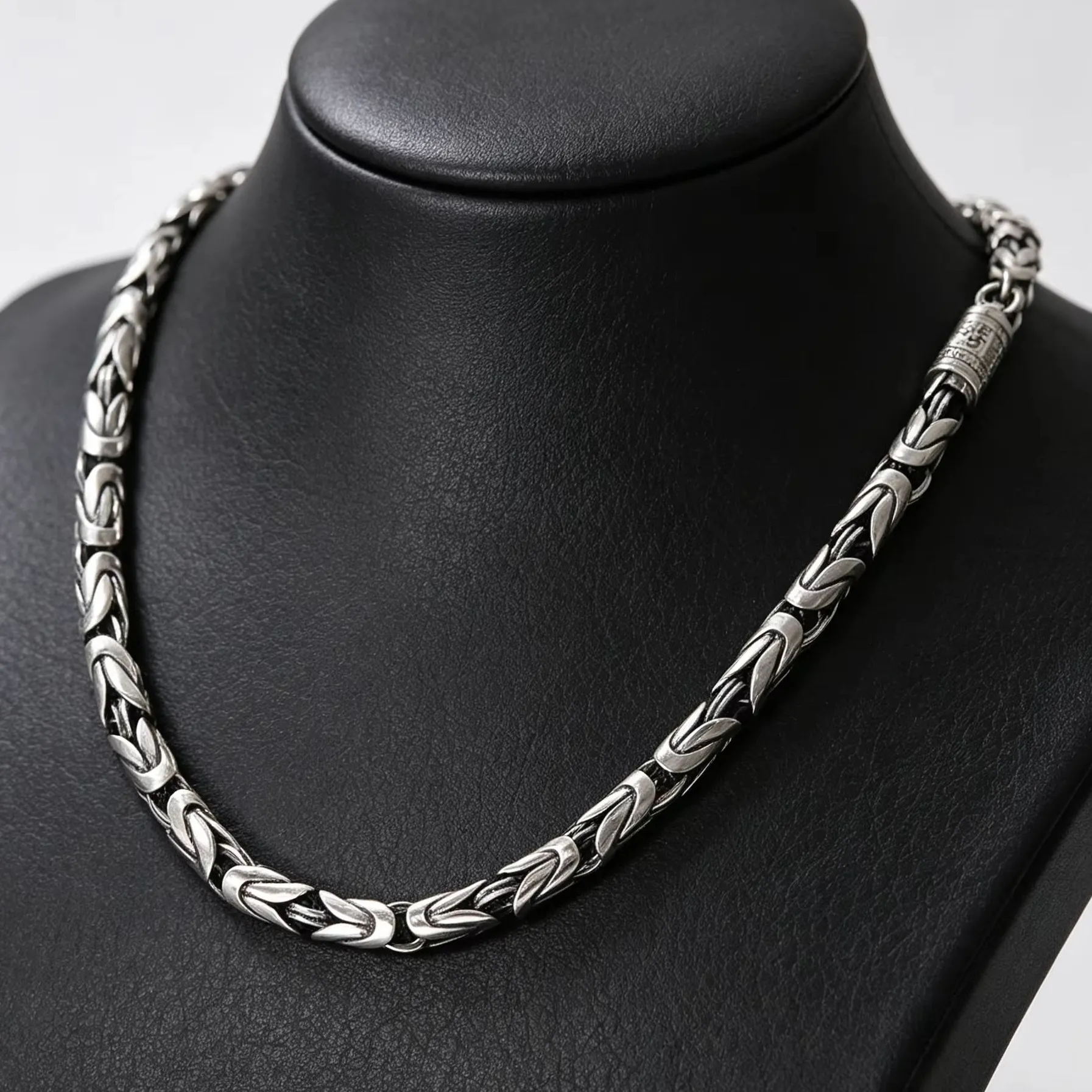 Authentic Retro Silver Jewelry 6MM Thick Six-Character Mantra Trendy Personality Men's Necklace Accessory