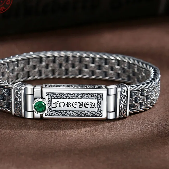 Authentic Retro Style Six-Character Mantra Vine and Grass Pattern Bracelet and Individuality Couple Jewelry Factory Price
