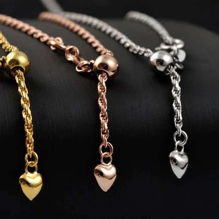 Authentic MIQIAO 925 Sterling Silver Rope Chains Necklaces Long 40 45 50 55 60 65 70 80 CM Wide1.0 1.5 MM Rose Gold Platinum Color Fashion